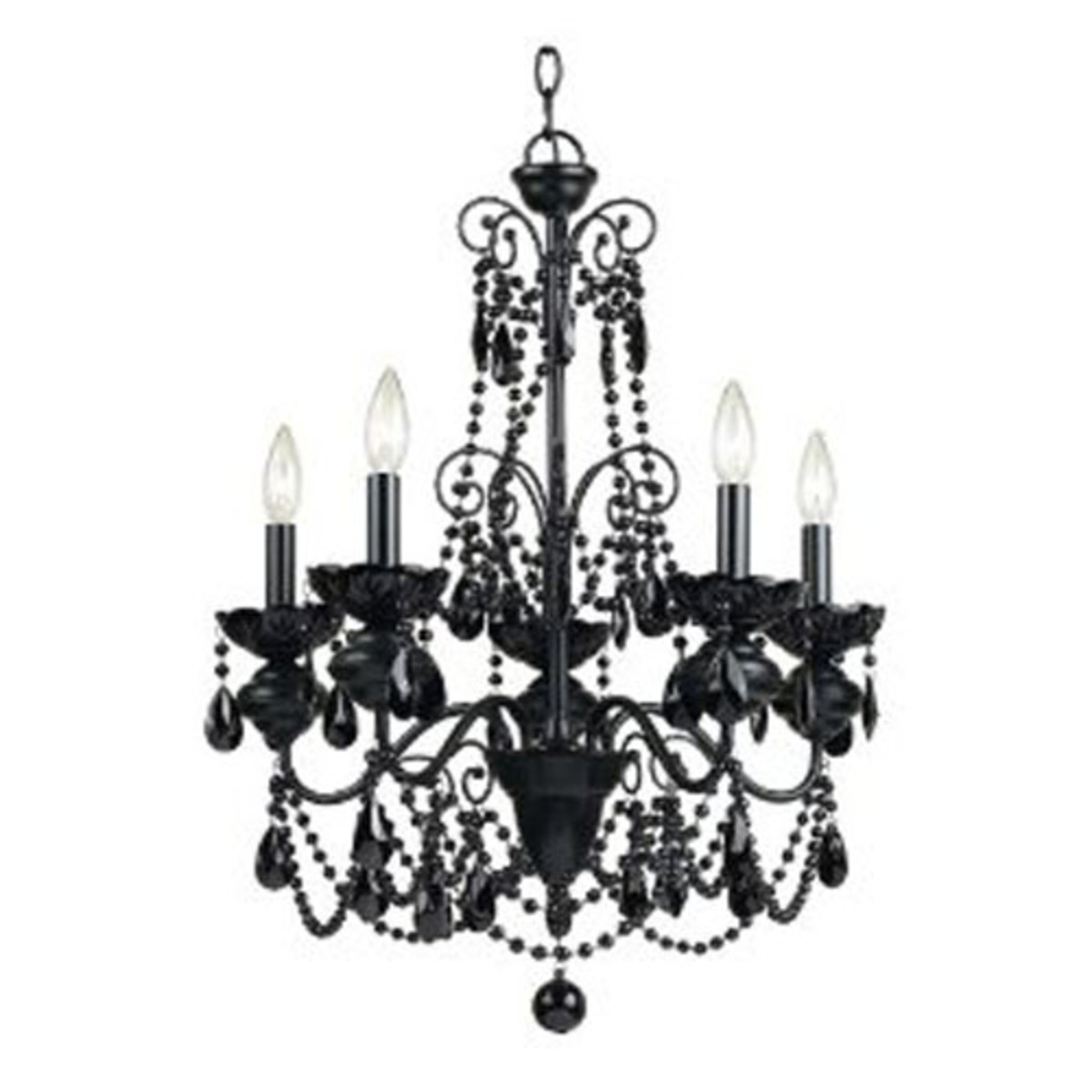 black chandelier would be unexpected and fresh in a pastel colored ...