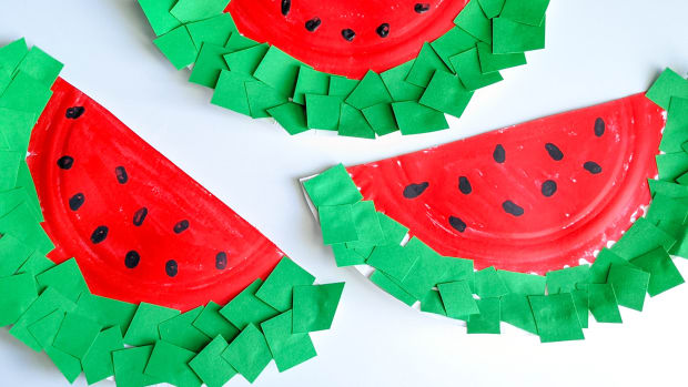 Watermelon Paper Plate Craft for Kids