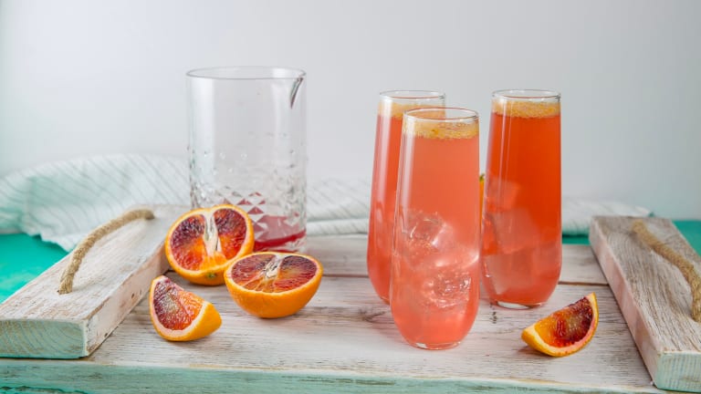 Sparkling Blood Orange Screwdriver Cocktail
