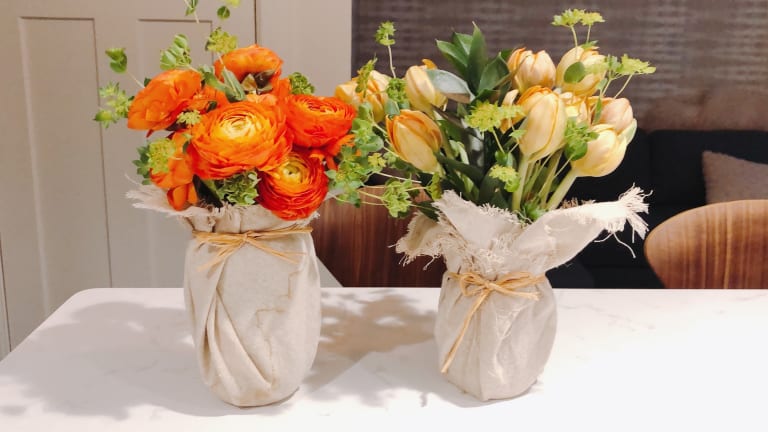 DIY Easy Burlap Flower Bouquet