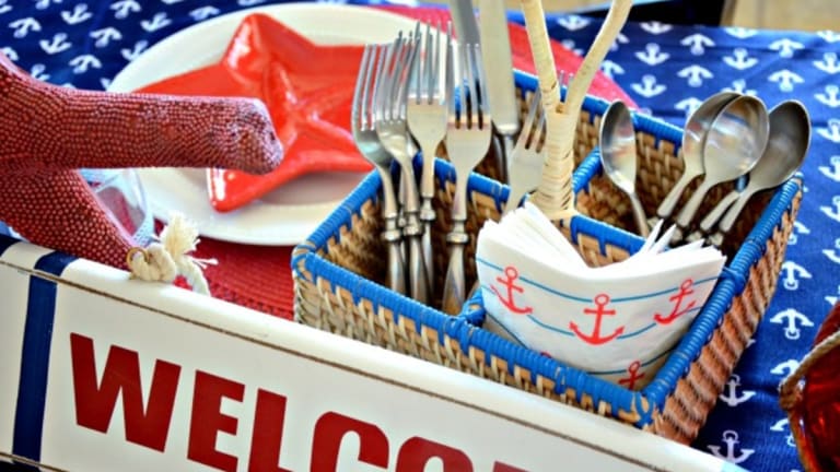 Red, White and Blue Nautical Table Decor for Your Next Summer Party!