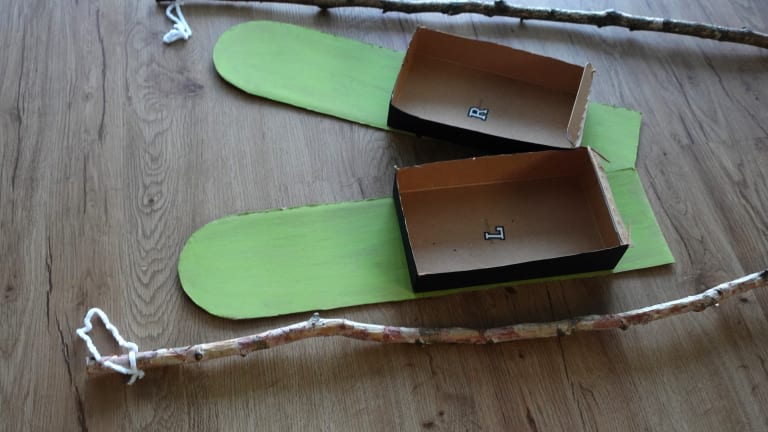 Cardboard Ski Craft for Kids