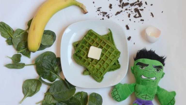 How to Make Green Hulk Waffles