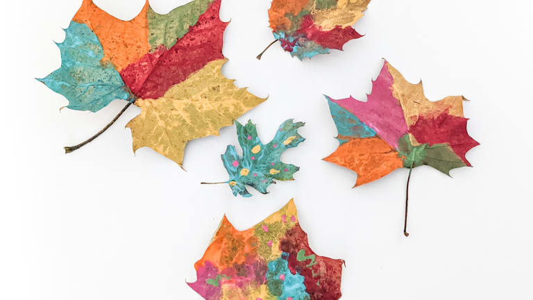 Easy Fall Leaf Paint Project Craft for Kids
