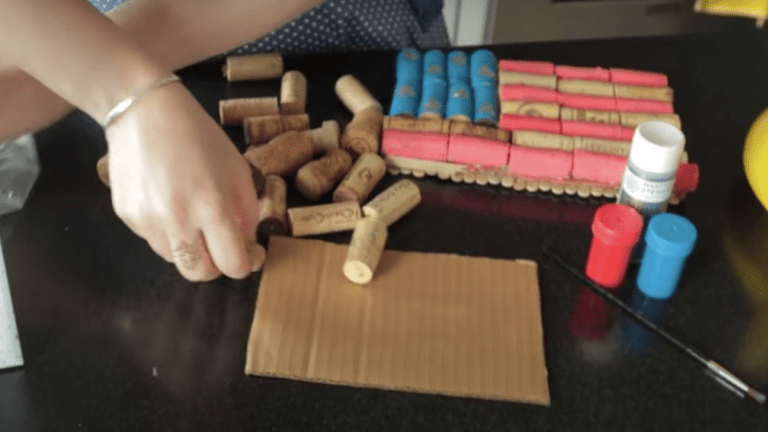 DIY Cork Craft: 4th of July Flag Trivet