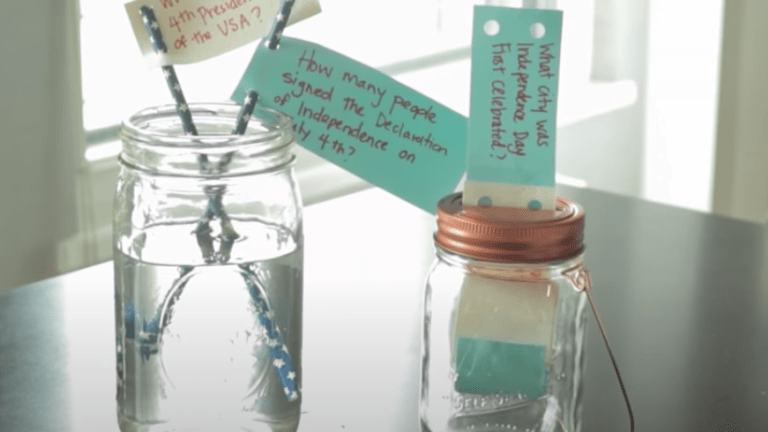 4th of July Mason Jar Decor and Trivia Game