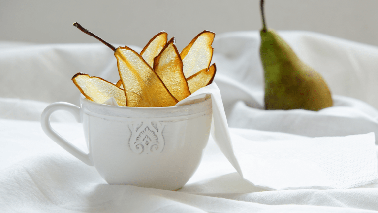 Chocolate Mousse with Pear Chips