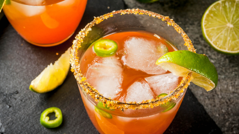 The Michelada Mexican Cocktail with Clamato