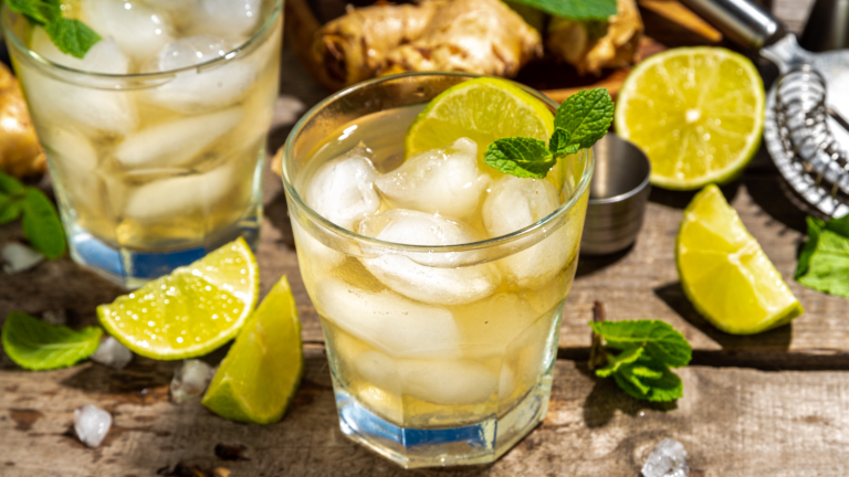Sparkling Ginger Limeade Mocktail