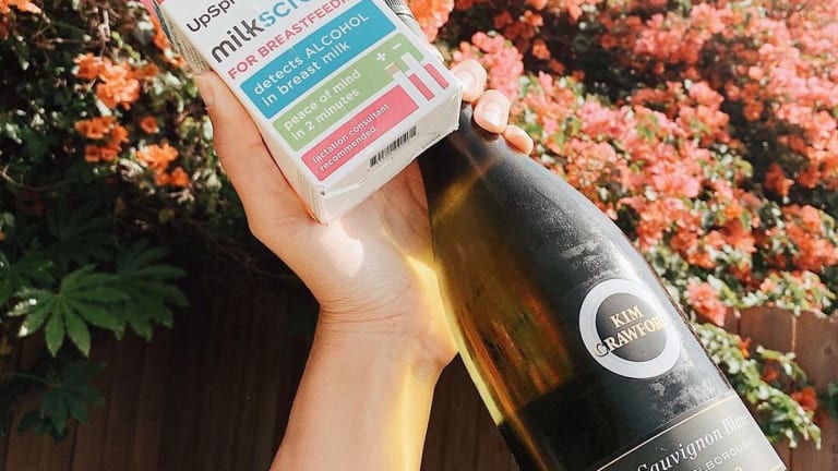 Bottle of discount wine and breastfeeding