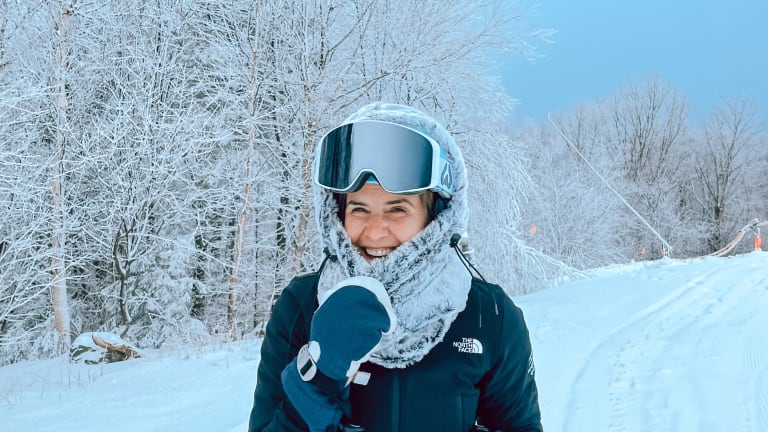 Fuzzy top snowboard hood