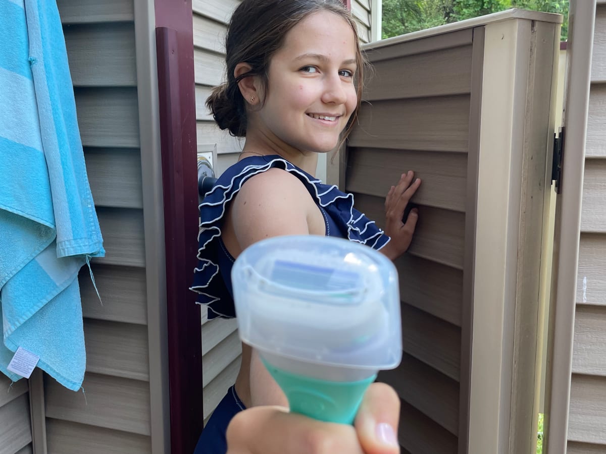 little girl first shaving 
