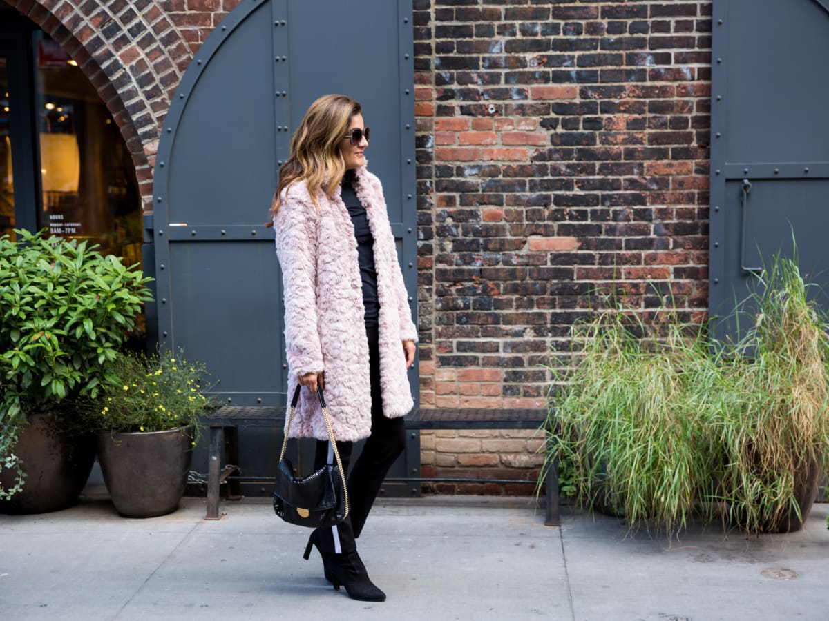 Cabi pink 2025 fur coat