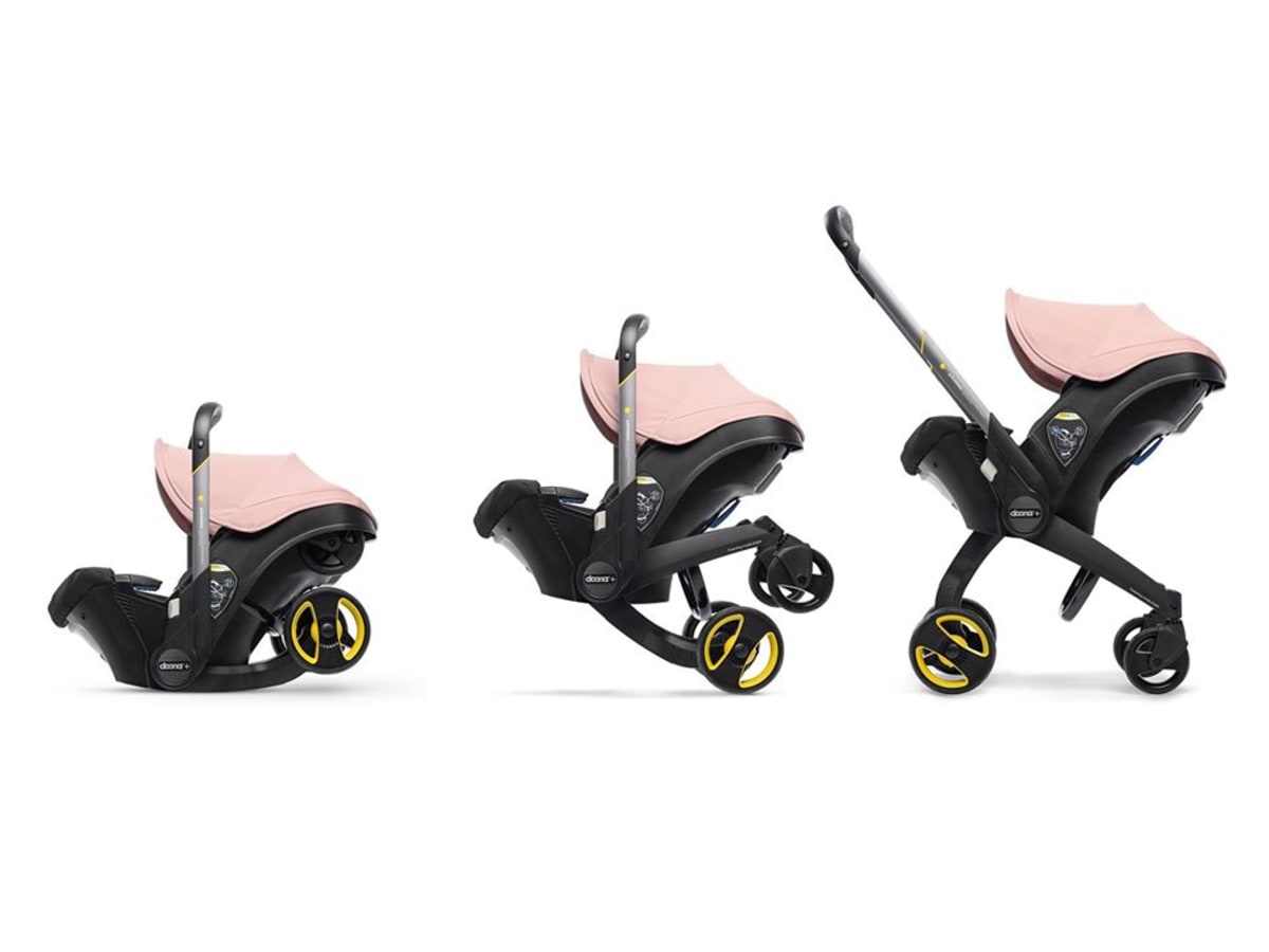 Infant car seat that converts to stroller clearance