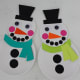 Finally, glue the paper plates together to form your adorable snowman.