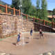 Splash pad in front of the Terra Hotel on the Village Commons