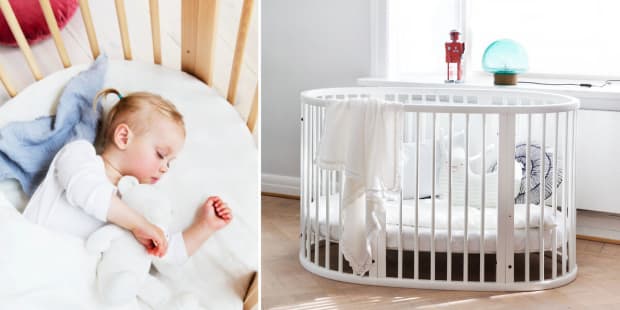 Why We Picked The Stokke Sleepi Crib System Momtrends Stokke Sleepi Crib System, Stokke Round Crib Bedding