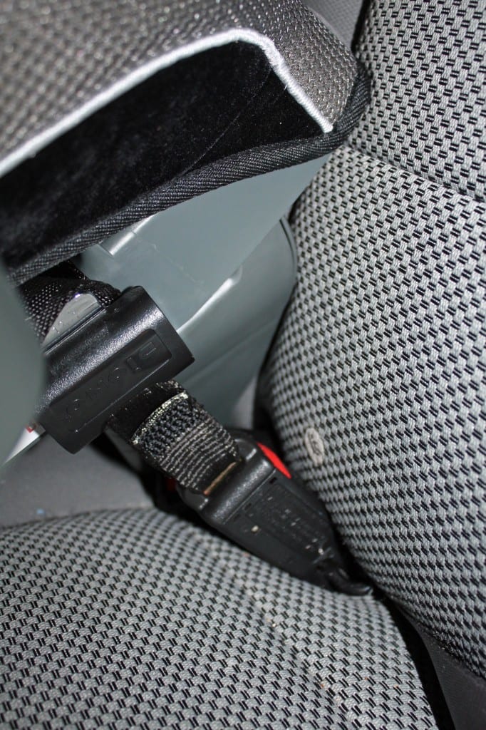 The SuperLatch connects to the Latch hooks in your car. The RadianRXT can also be installed with a seat belt (lap or shoulder).