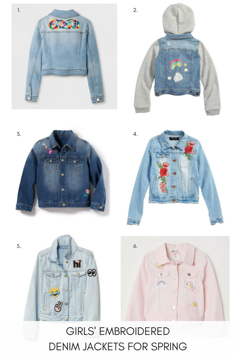 girls embellished denim jacket