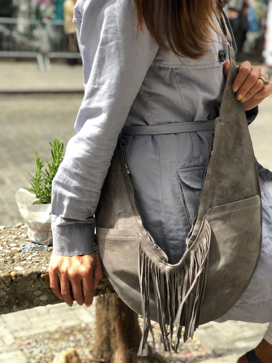 Moonstone Leather Sash Bag