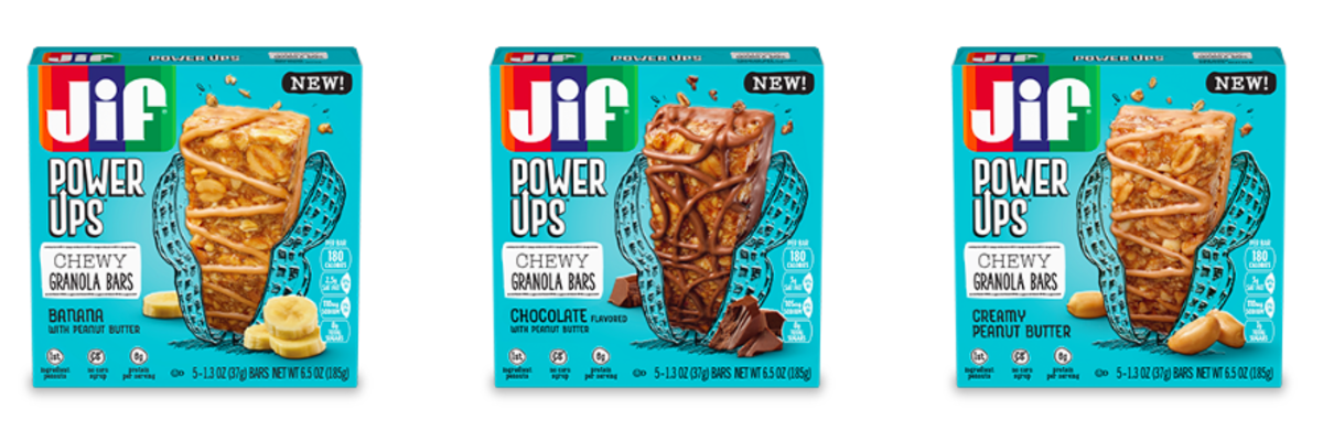 jif powerups, protein filled snacks, Jif snacks, peanut butter chewy bars, peanut butter bars, Jif power ups Chewy, Jif power ups creamy, Jif, Jif bars, snacks for kids