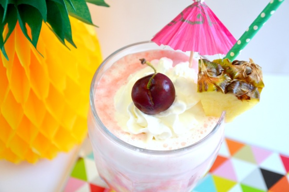 Boozy Pineapple Upside-Down Cake Milkshake