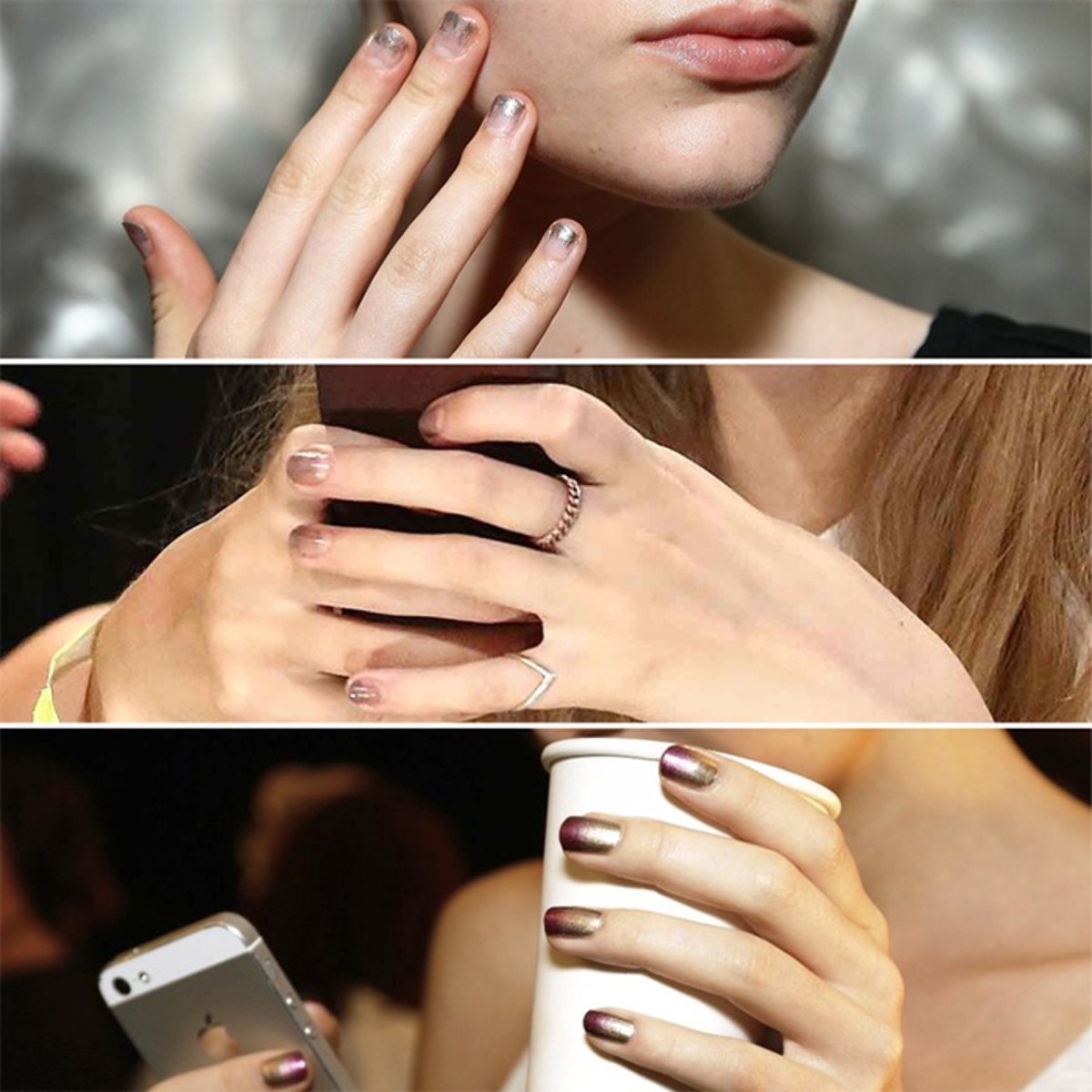 ombre metallic nails