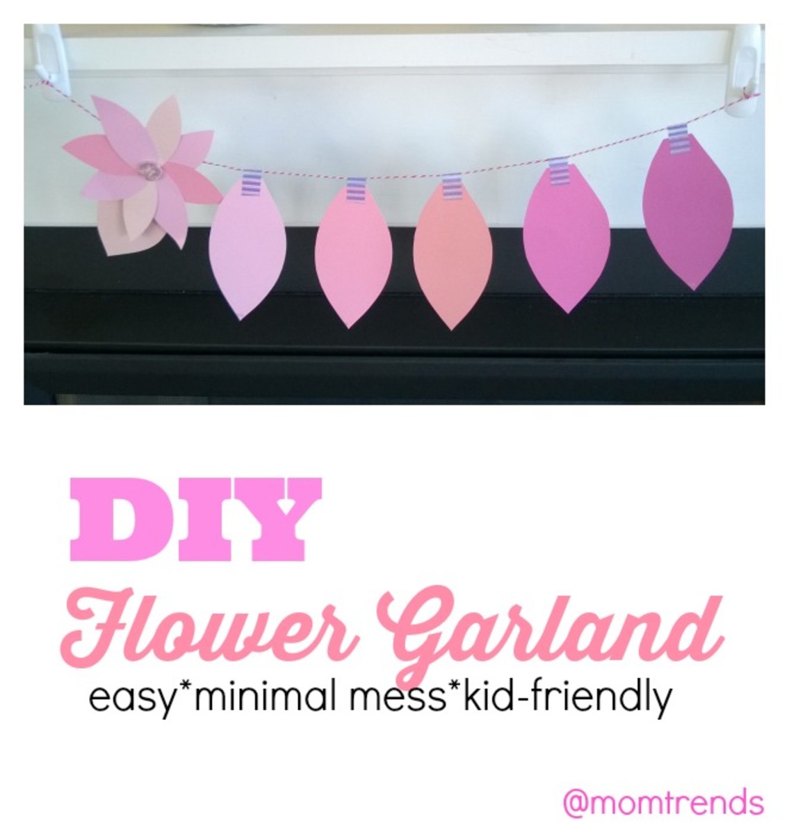 mother's day crafts, DIY flower banner