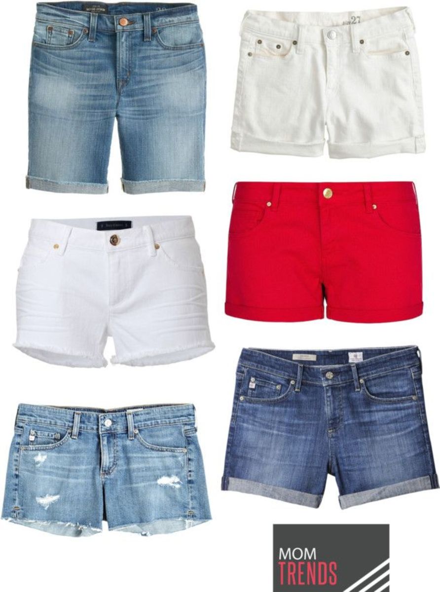 red jeans shorts