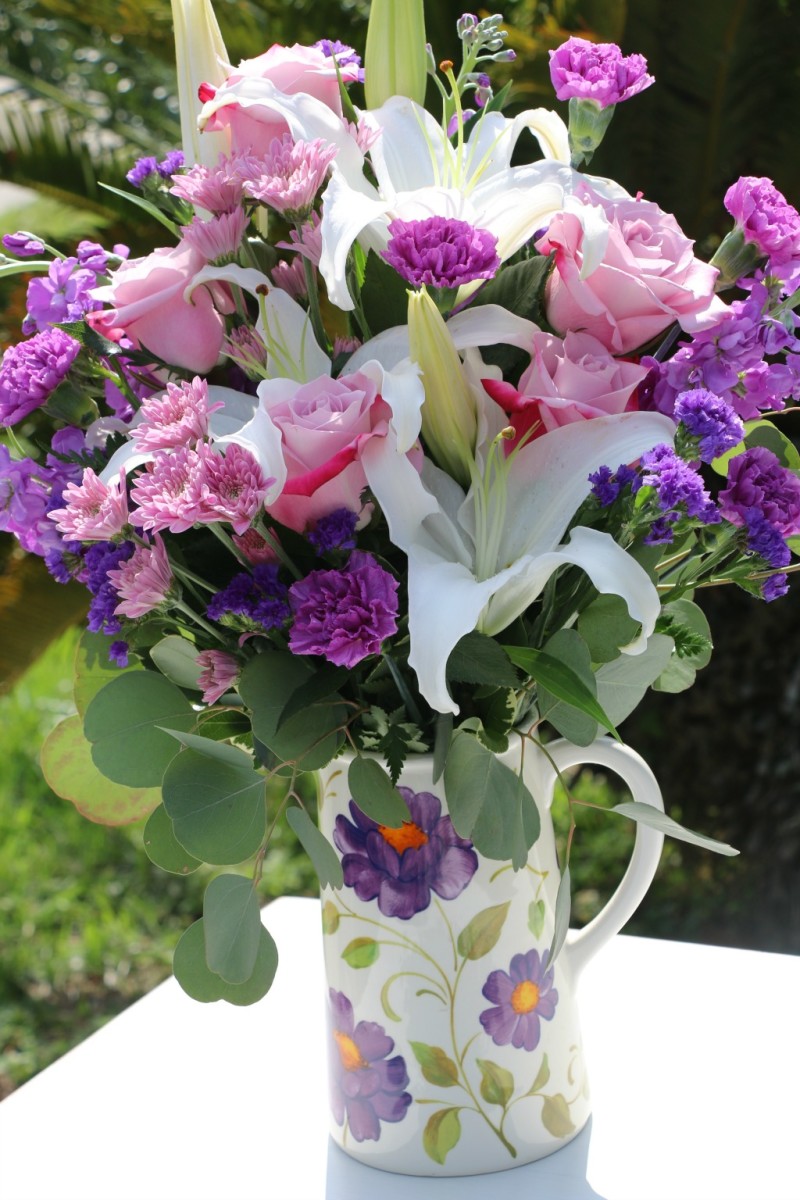 garden pitcher bouquet