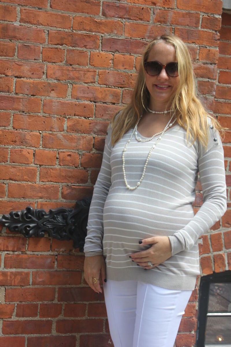 Maternity Fashion Sweater and Cropped Pants