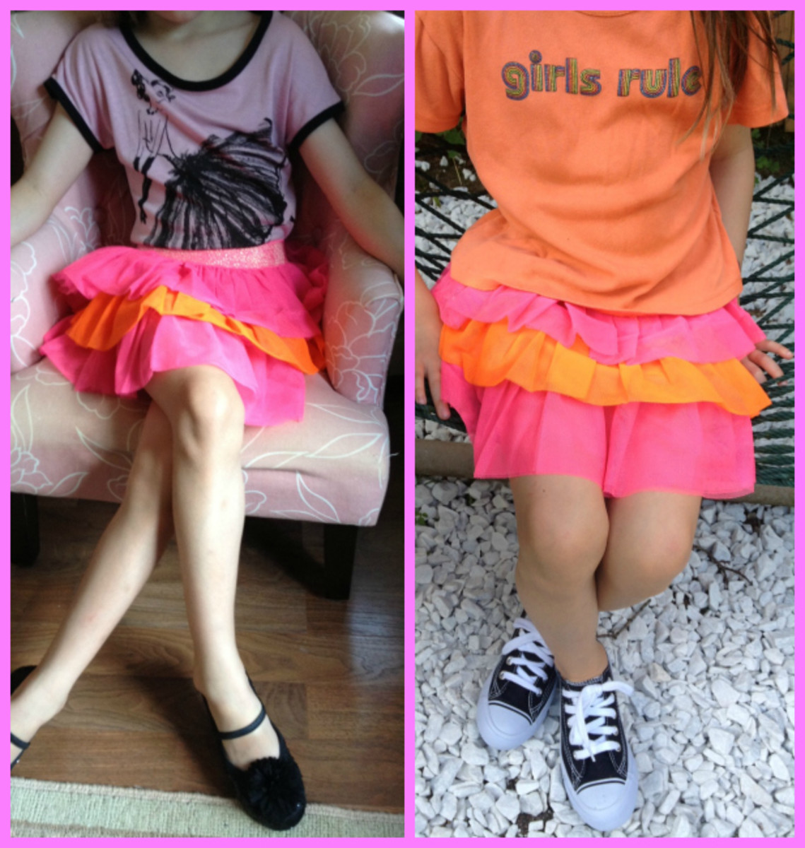 stlying a girls tulle skirt Collage