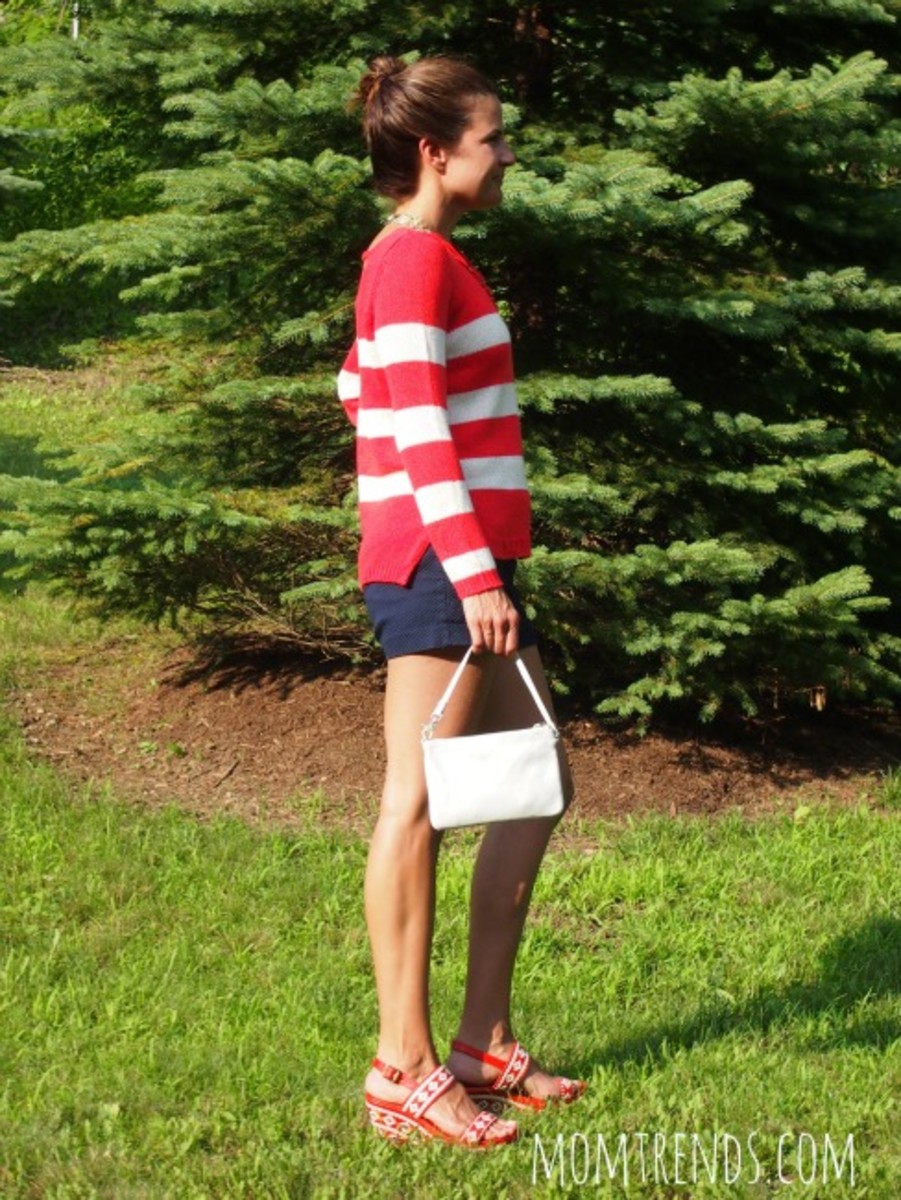red, white and blue outfit