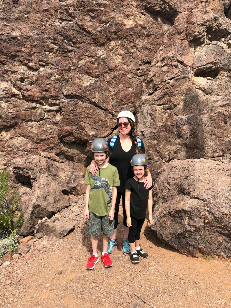family rock climbing