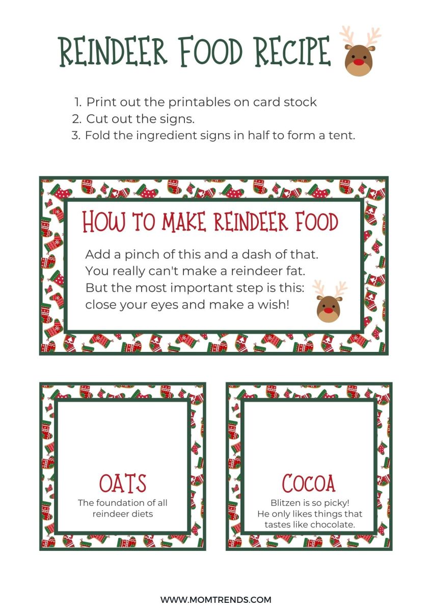 Reindeer Food Free Printables