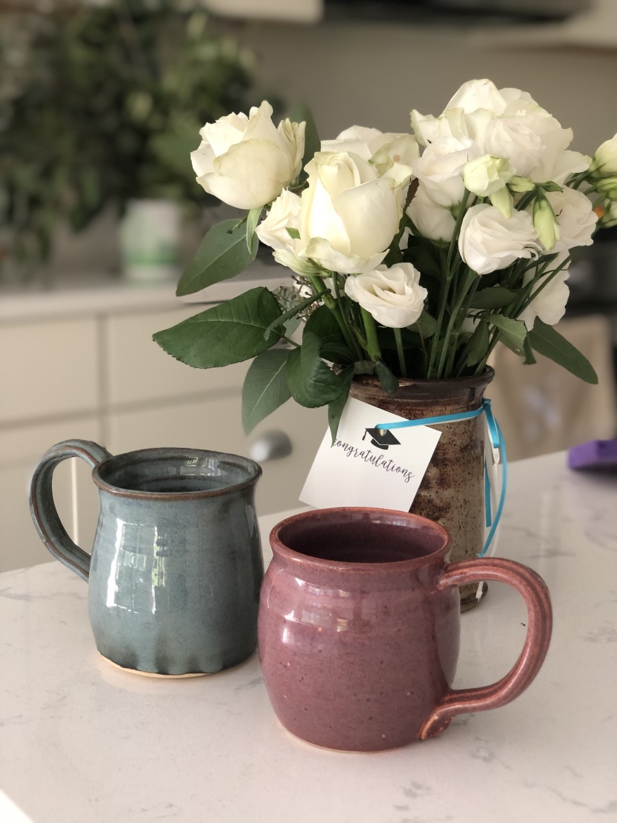 DIY Flower Arrangement Mugs for Graduation