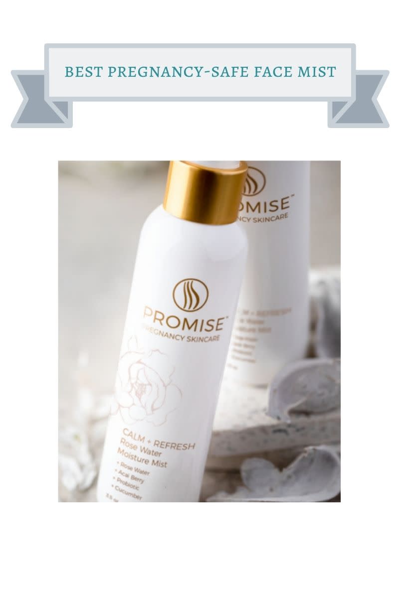 white and gold bottle of promise face mist