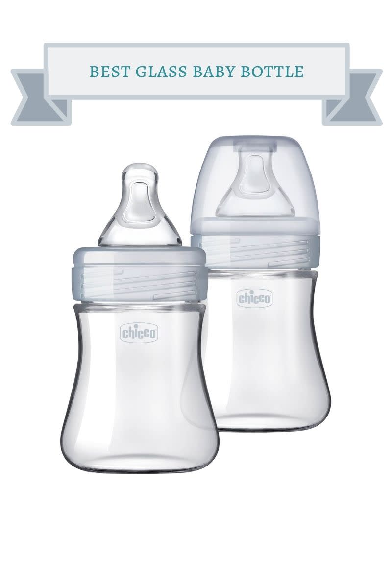 two clear chicco baby bottles