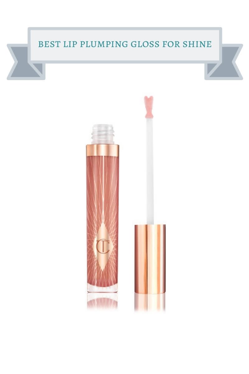 gold and clear tub of nude charlotte tilbury lip gloss