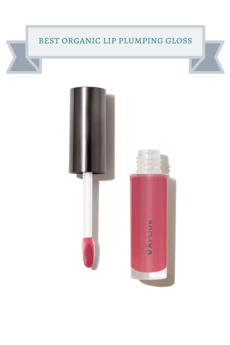 dark gray and clear tube of hot pink vapour lip gloss