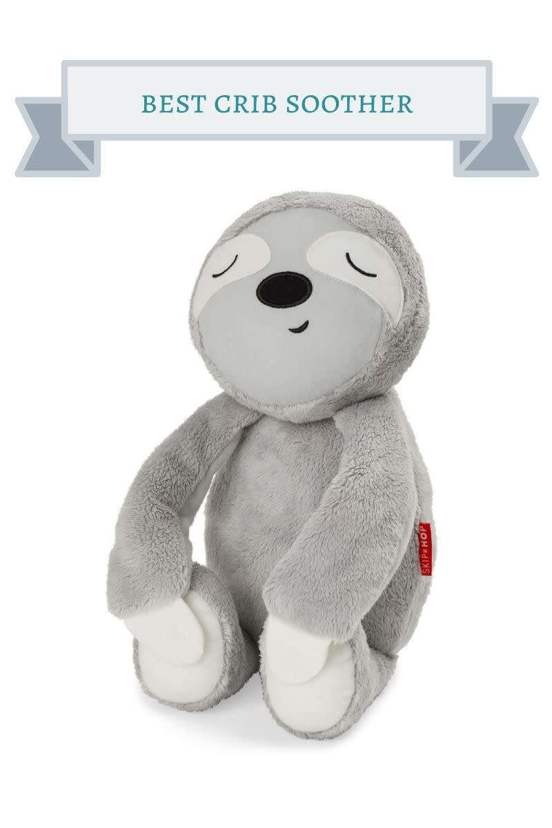 grey stuffed sloth baby soother