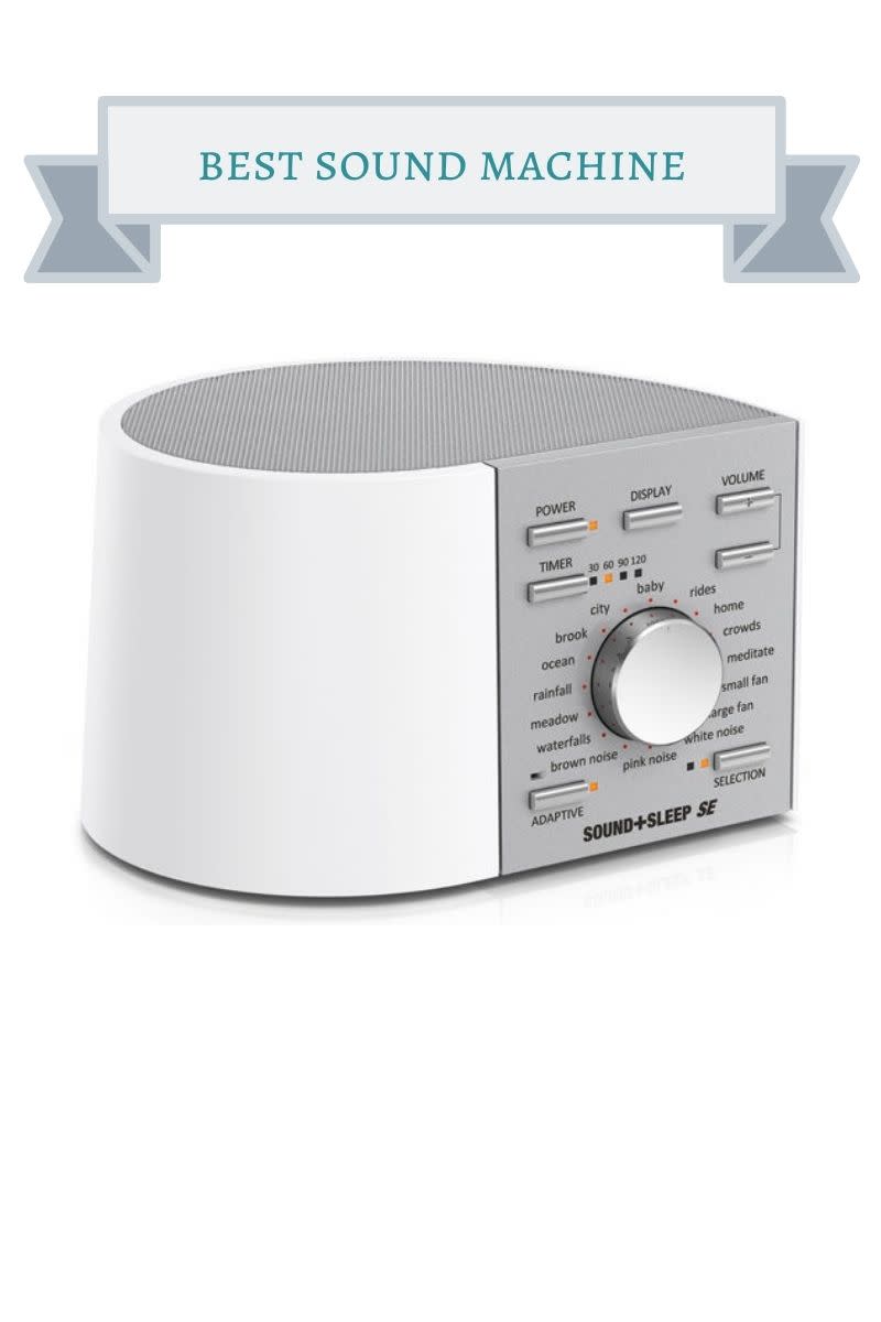 white and gray teardrop shape sound machine