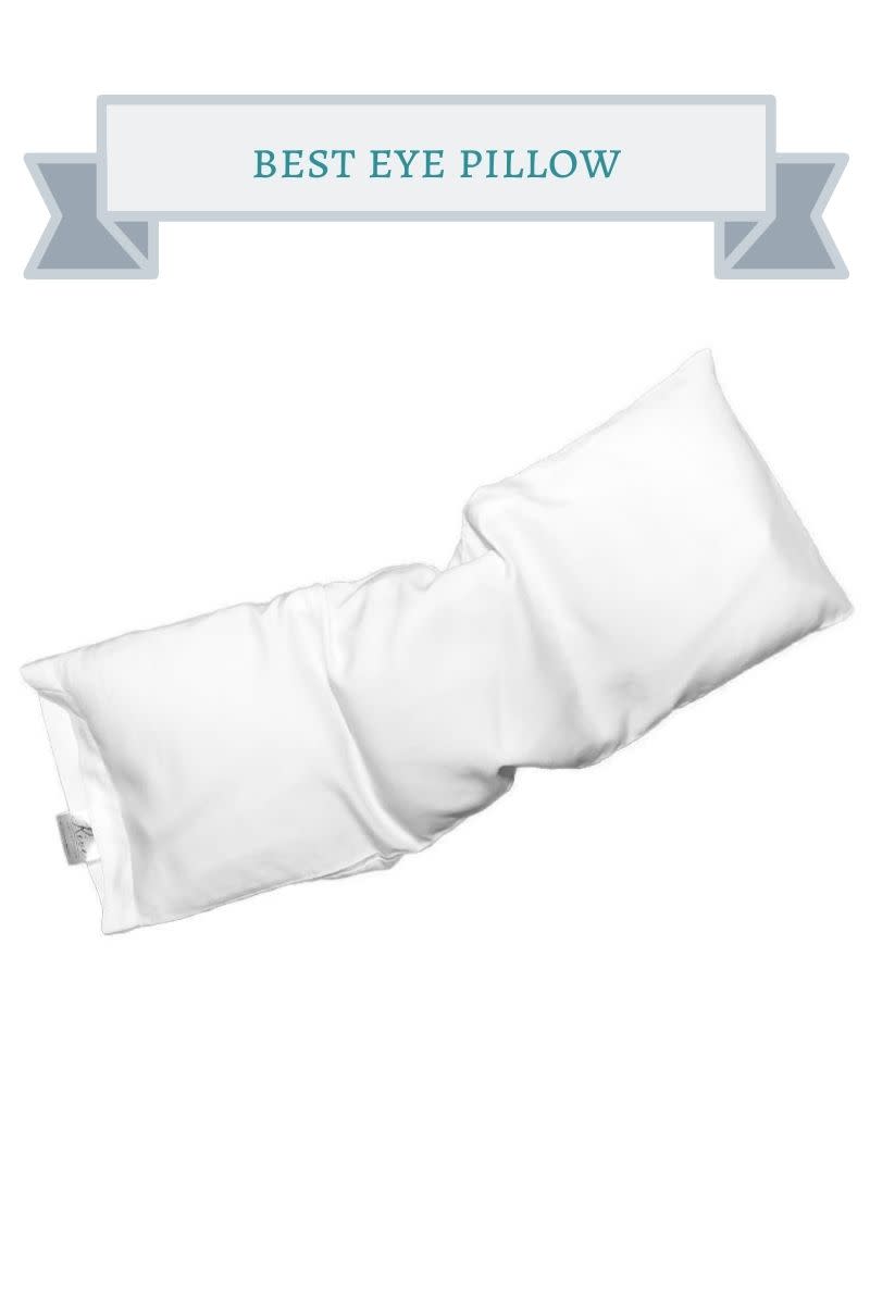 white rectangular eye pillow