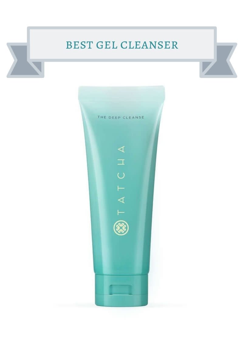 turquoise bottle of Tatcha deep cleanser facial cleanser