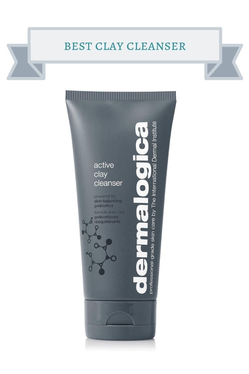 dark gray bottle of Dermologica Active Clay Cleanser with white letters