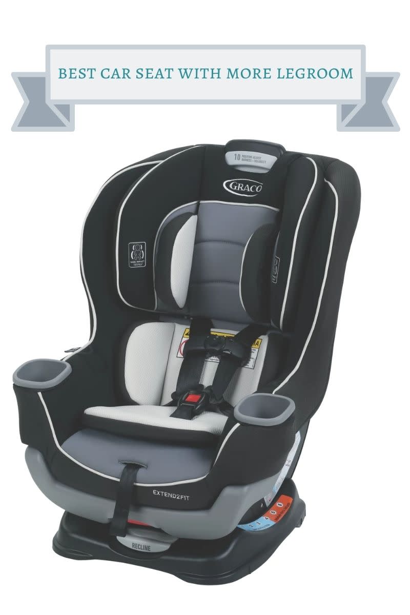 black graco convertible car seat with white seat and white trim