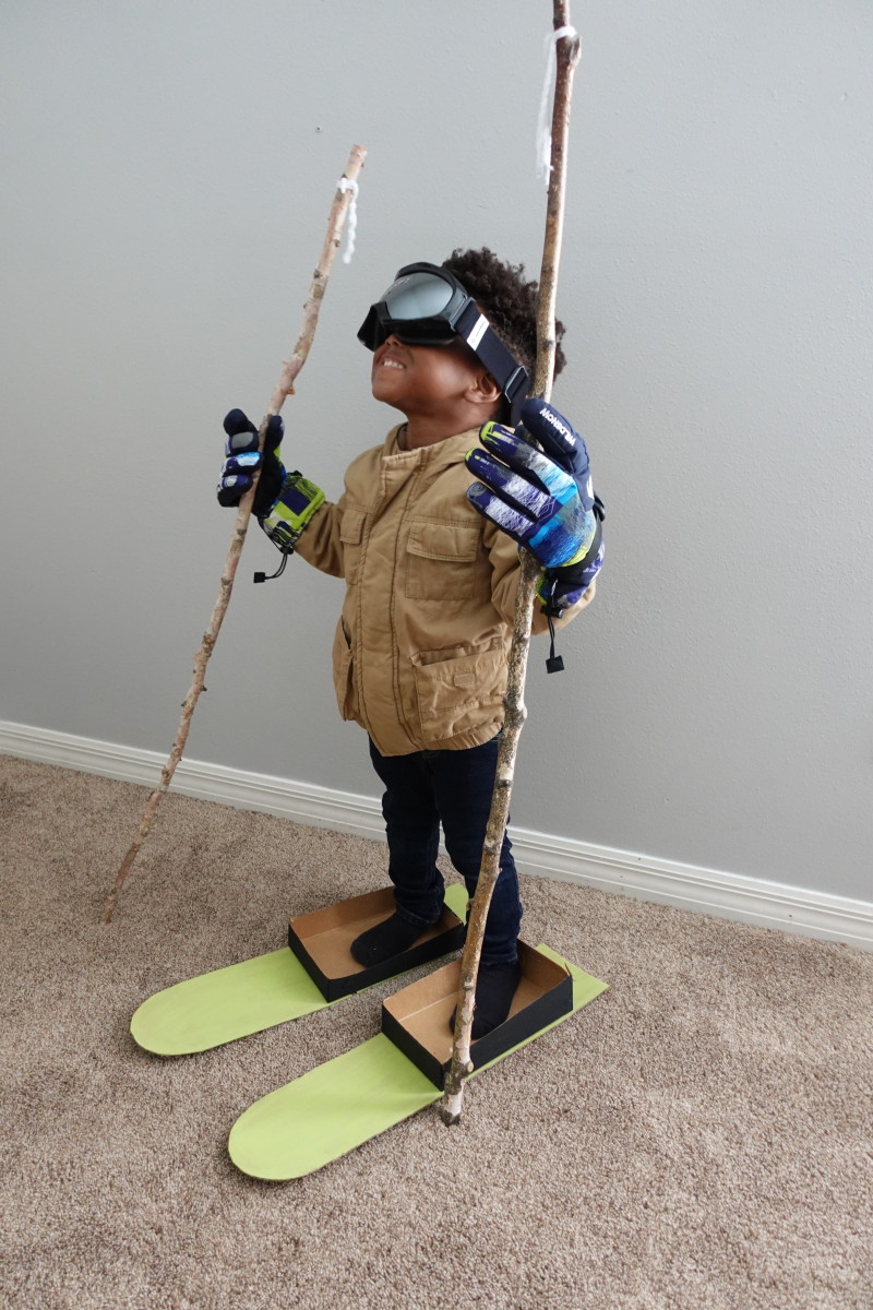 Cardboard Ski Craft for Kids