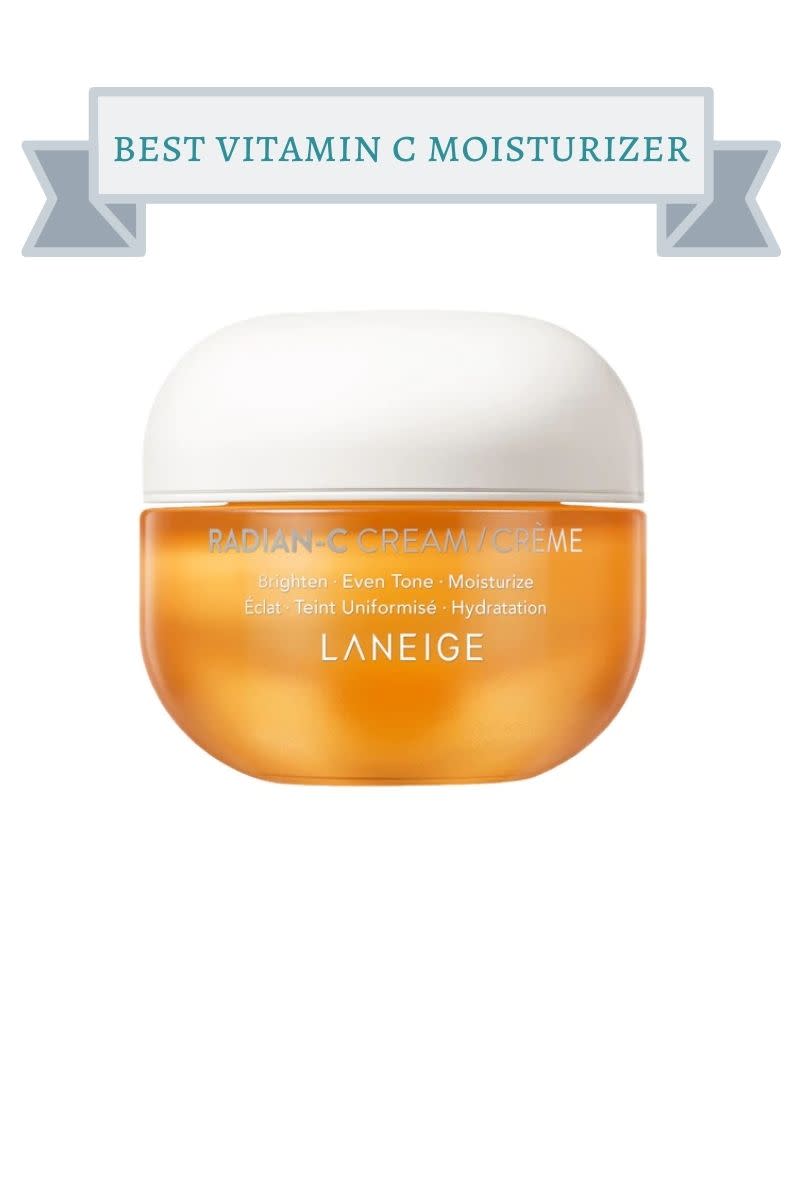 orange jar of laneige radian-c cream with white lid