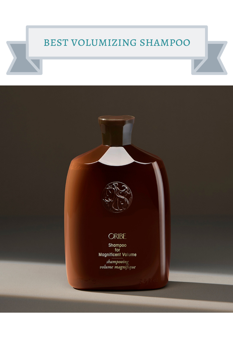 brown bottle of oribe shampoo