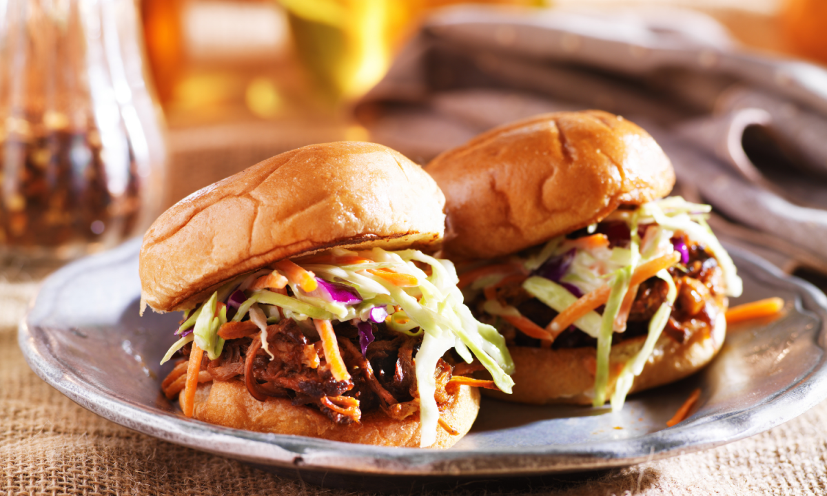 BBQ Smoked Pulled Pork with Green Apple Slaw